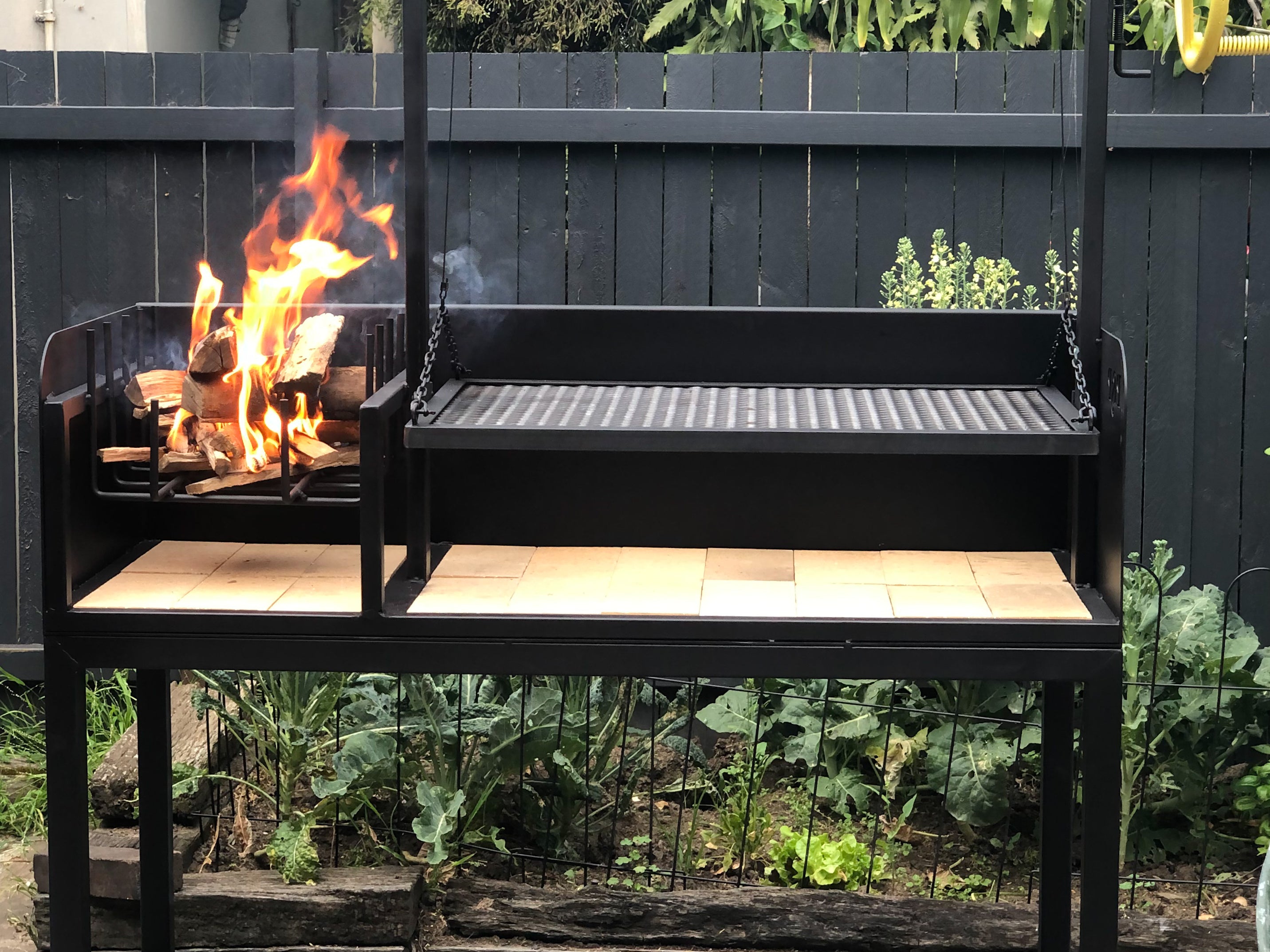 Deluxe charcoal parrillas with a brasero handmade in Australia