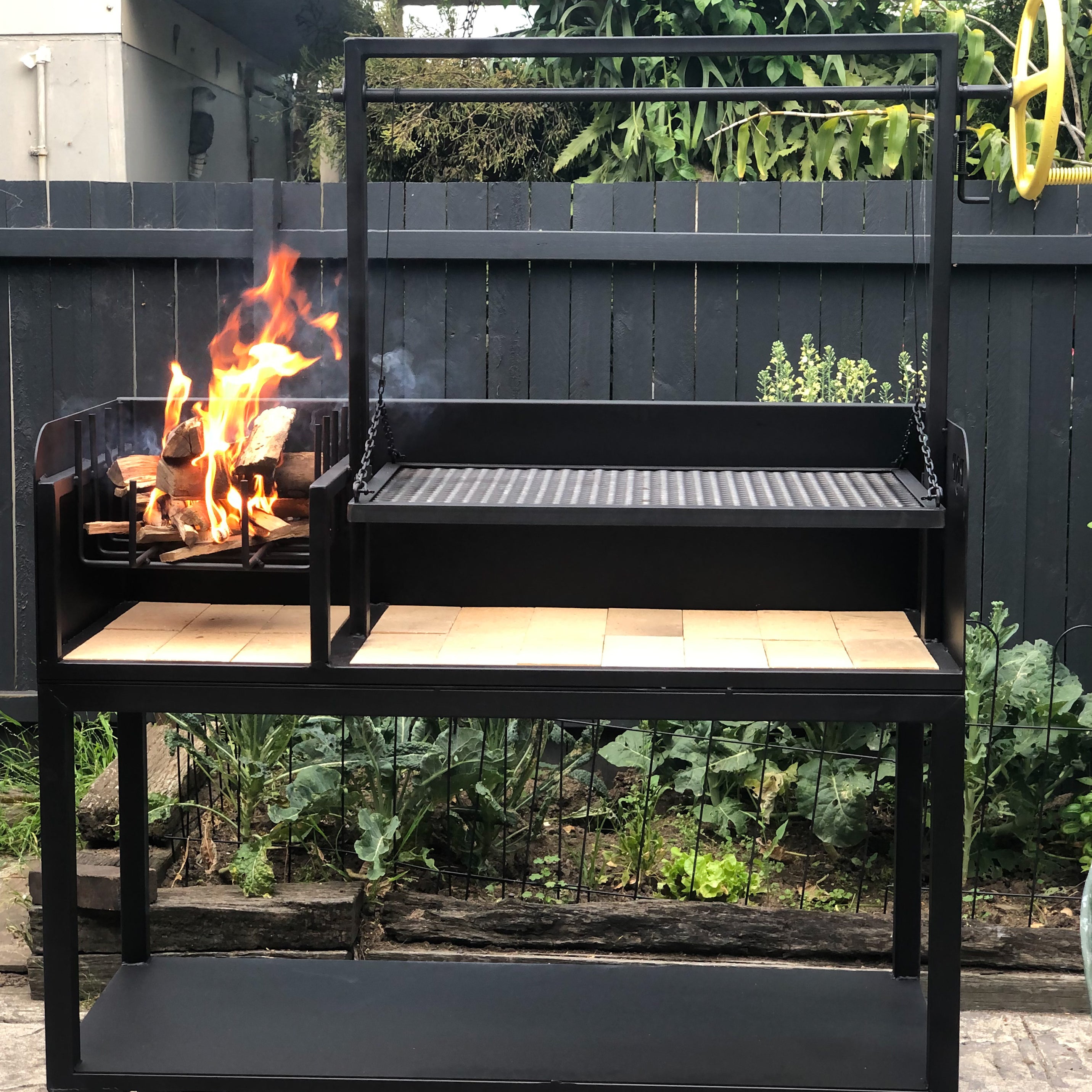 Deluxe charcoal parrillas with a brasero handmade in Australia