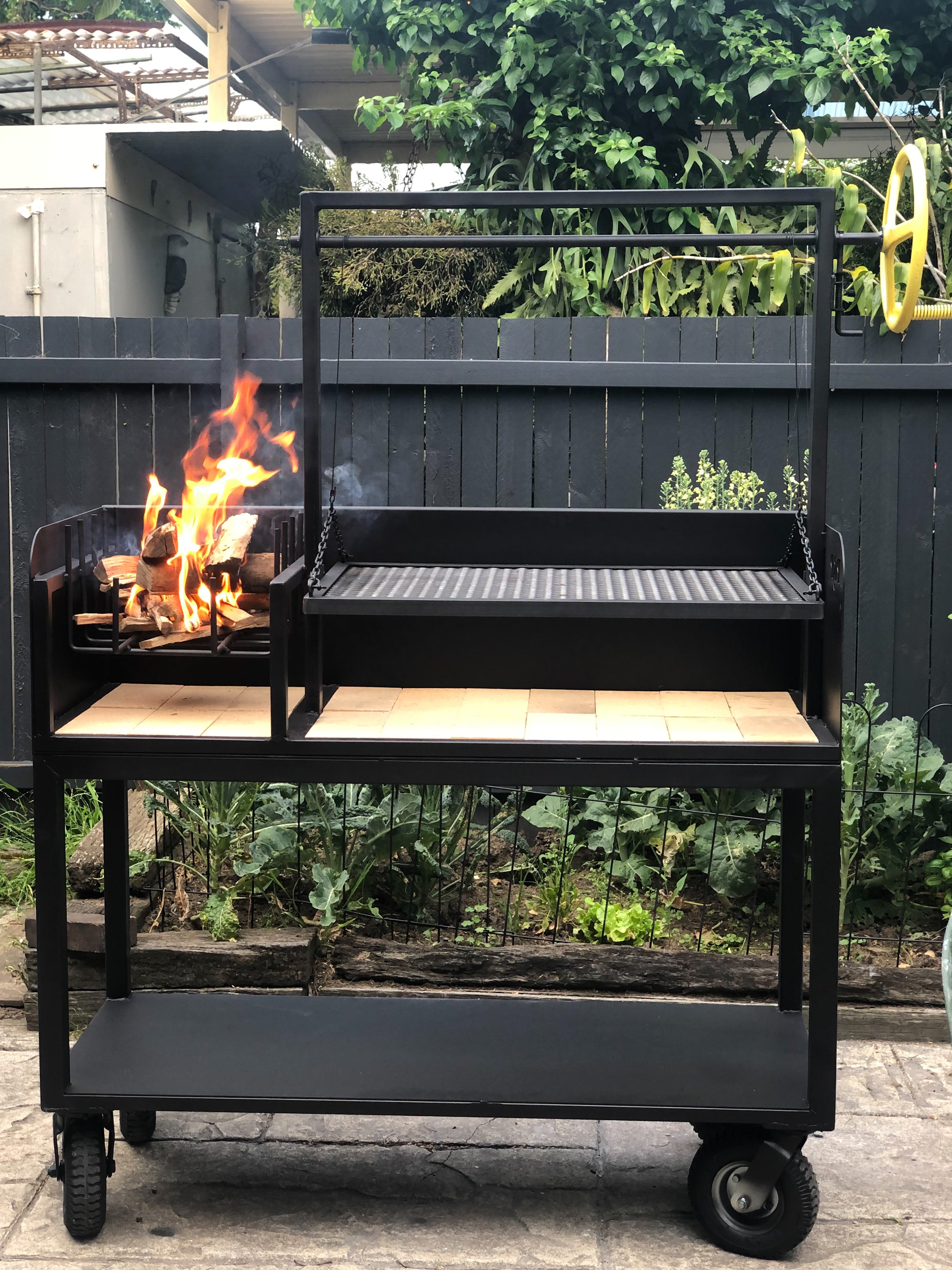 Deluxe charcoal parrillas with a brasero handmade in Australia